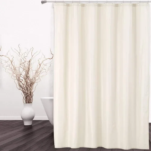 Cortina de ducha de tela 100% impermeable con imanes para baño, 72 x 72 pulgadas, color marfil