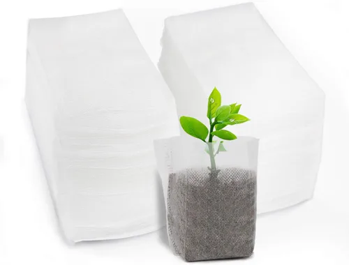 Miniatura 25 de 100 bolsas de vivero para plantas – 7.87 x 13.77 pulgadas, bolsas transpirables de cultivo de plantas, macetas de tela para cultivo de plantas