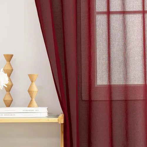 Miniatura 23 de Cortinas para ventana cortinas blancas traslúcidas de 90 pulgadas de largo, 2 paneles de cortinas de tul, paneles de ventana para cortinas de Blanco