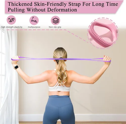 Miniatura 6 de Paquete de 2 bandas de resistencia de figura 8, bandas elásticas de entrenamiento para ejercicio, brazo, espalda, hombro, fitness, equipo de cuerda