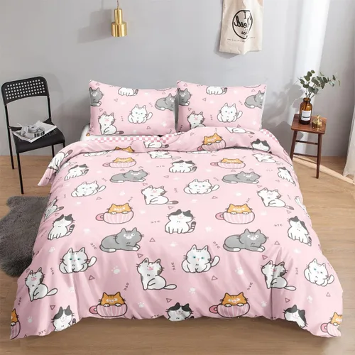 Miniatura 9 de Juego de funda de edredón para niños, camión de construcción, maquinaria, camión, excavadoras, vehículos, caricatura, tractor, juego de ropa de cama