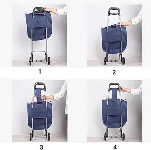 Miniatura 6 de Bolsa de repuesto para carrito de compras, bolsa de almacenamiento de 30 L, bolsa de almacenamiento de tela Oxford impermeable, bolsa de repuesto