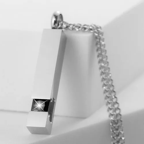 Miniatura 4 de Paquete de 3 collares de urna para cenizas, joyería conmemorativa de cremación para cenizas, urna de barra de circonita cúbica, colgante de urna