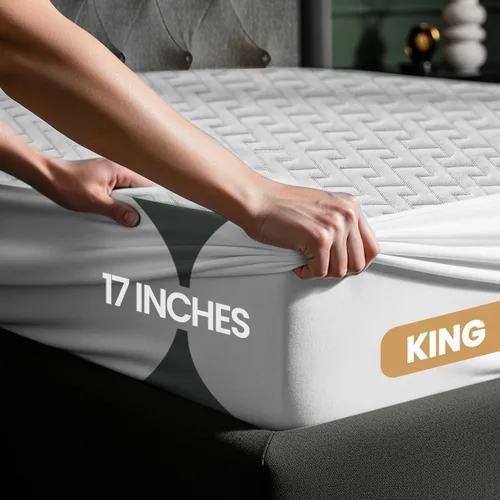 Miniatura 2 de Utopia Bedding – Protector impermeable de colchón tamaño king, funda de colchón premium con tela suave 3D Air, se ajusta a colchones de 17 pulgadas