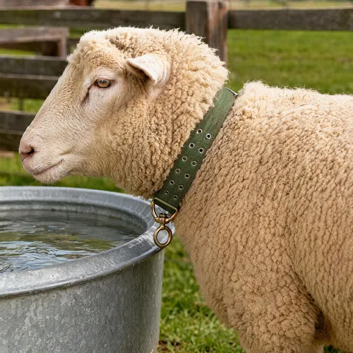 Miniatura 3 de DOITOOL Collar de lona para cuello de vaca, correa ajustable de nailon grueso de tracción para ganado con 2 filas de hebilla de metal para granja