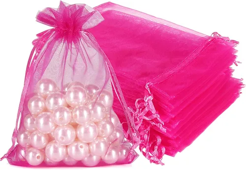 Miniatura 22 de HRX Package Bolsas de organza de 4 x 6 pulgadas, 100 unidades, bolsas de malla para joyas, bolsas de regalo con cordón para dulces, bolsitas