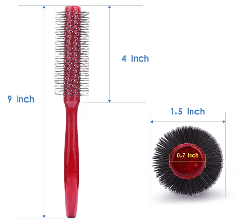 Miniatura 2 de PERFEHAIR Cepillo de pelo redondo pequeño para secar con cerdas de nailon suaves, 1.5 pulgadas, cepillo de pelo rizado con volumen para hombres