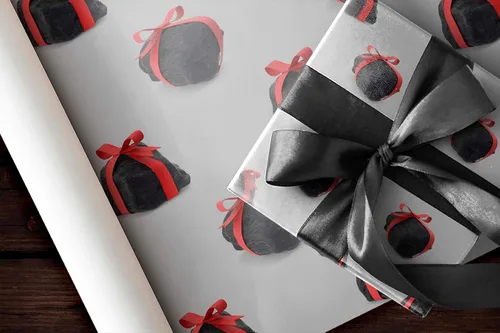 Miniatura 7 de Divertidos trozos de carbón, papel de regalo grueso, novedoso, decoración de fiesta de Navidad para niños traviesos (rollo de 12 pies x 30 pulgadas)