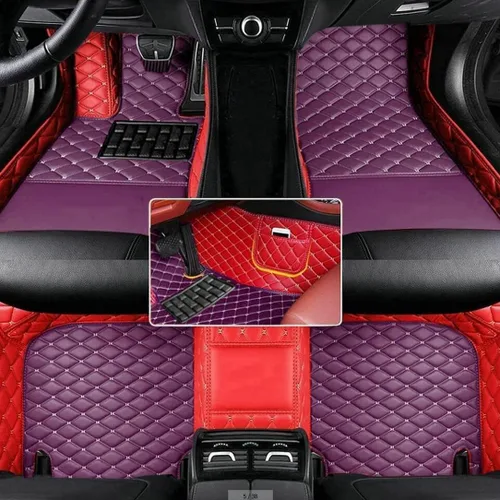 Miniatura 13 de Alfombrillas personalizadas con diamantes para el 97 % de los autos, SUV, deportivos, cobertura completa, lindos tapetes de piso de cuero