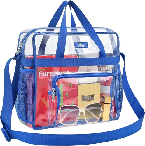 Miniatura 65 de MAY TREE Bolsa transparente para eventos en estadios de 12 x 6 x 12 pulgadas, bolsa de almuerzo transparente con correas reforzadas para trabajo