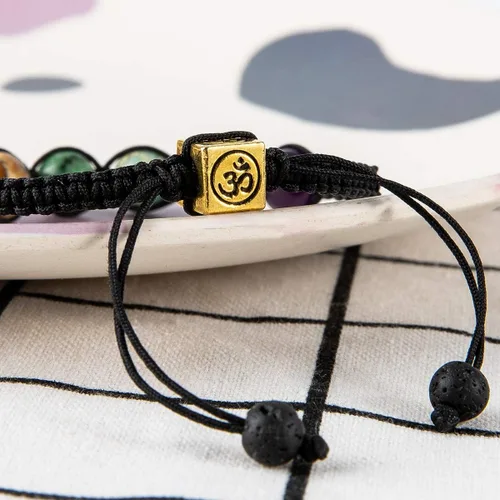 Miniatura 3 de Pulseras de cuentas de chakras para mujer, 0.315 in, 7 chakras, pulsera curativa con piedras reales, joyería de piedras preciosas para meditación