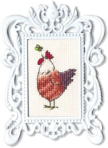 Miniatura 2 de Wizardi RTO Kit de punto de cruz en lienzo Aida con un gallo. Excelente concepción de 1.18 x 1.97 pulgadas FA006. Maravilloso para aficionados al