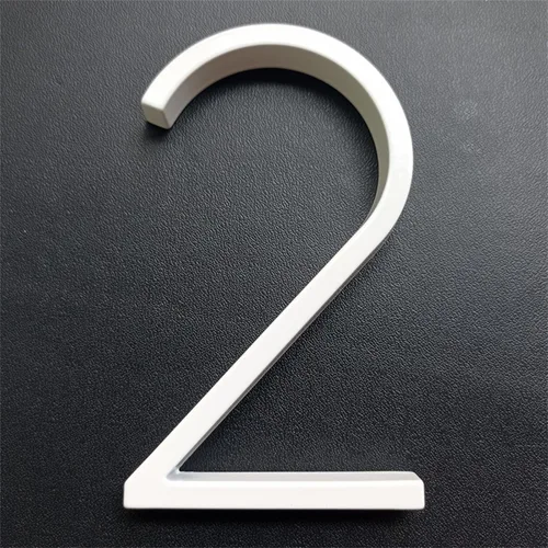 Miniatura 14 de Placa flotante 3D para casa, números de 5 pulgadas, color blanco, moderna, dirección, dirección del hogar, aleación de zinc, montaje con tornillo