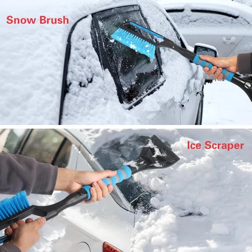Miniatura 2 de Cepillo de nieve y rascador de hielo para parabrisas de automóvil, descongelador de ventana de 26.4 pulgadas para automóvil, SUV y camión