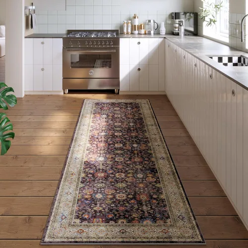 Miniatura 72 de Rugcomf Alfombra de pasillo de 2 x 6 pies, lavable, bohemio, suave, antideslizante, no desprende pelusa, lana sintética, estilo vintage para cocina