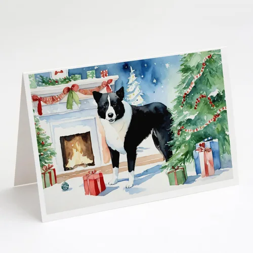 Miniatura 162 de Caroline's Treasures DAC2753GCA7P Paquete de 8 tarjetas de felicitación navideña acogedora de Husky siberiano Tarjetas en blanco con sobres