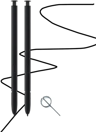 Paquete de 2 S Pen S23 Ultra Stylus de repuesto para Samsung Galaxy S23 Ultra S Pen, sin función Bluetooth (negro fantasma) + pin de expulsión