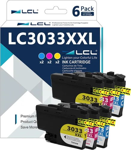 LCL LC3033 LC3033XXL Cartucho de tinta de pigmento de repuesto para Brother LC30333PKS LC3033C LC3033M LC3033Y Tinta para MFC-J995DW MFC-J995DW