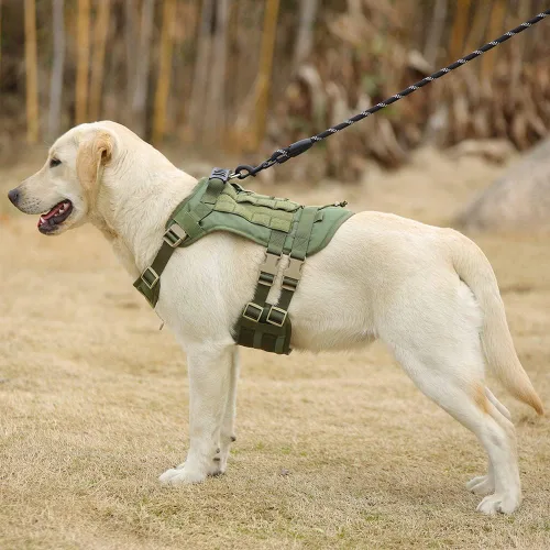 Miniatura 2 de Arnés táctico para perros grandes y medianos, sin tirones, chaleco militar para perro de servicio con panel Molle, arnés para perro con asa