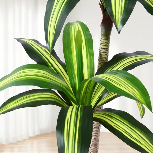 Miniatura 6 de Ferrgoal Plantas artificiales, árbol de Dracaena de 4 pies, plantas de imitación para interiores y exteriores, árbol falso con cesta tejida