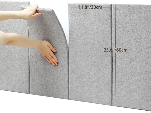 Miniatura 2 de 12 calcomanías de pared de felpa, cabeceras tapizadas para despegar y pegar, 23.6 x 11.8 pulgadas, acolchado de pared anticolisión, panel de pared