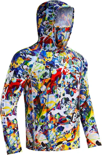 Miniatura 32 de Rodeel - Camisa de pesca para hombre con manga larga, UPF 50+, rendimiento de alto rendimiento para senderismo, con máscara, protección UV