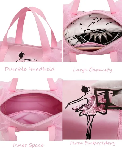 Miniatura 2 de Debbieicy - Linda mochila de ballet con tutú con llavero para niñas
