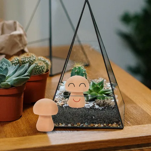 Miniatura 8 de EXCEART Juego de 30 piezas de hongos de madera naturales sin terminar con formas de hongos, figuras de hongos, mini muñecas de madera para artes y B