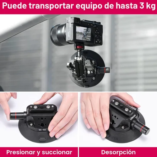 Miniatura 2 de ULANZI SC-02 Soporte de succión de 4.5 pulgadas, soporte de brazo mágico para cámaras réflex digitales, cámara de acción, filmación de video