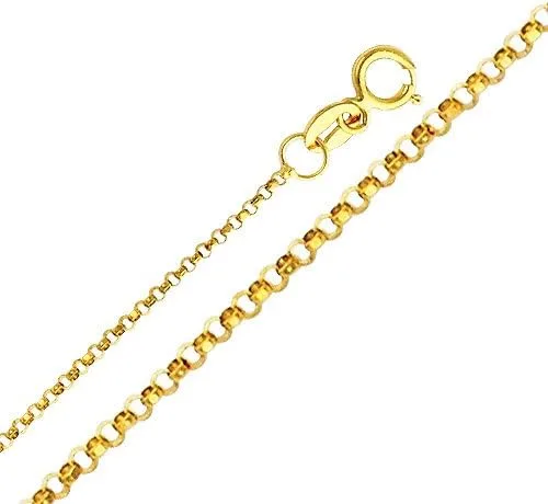 Miniatura 4 de The World Jewelry Center - Colgante de oro amarillo de 14 quilates con cadena de cable de 0.047in
