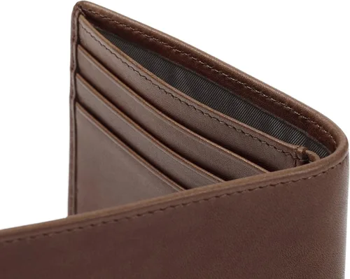 Miniatura 8 de Leatherology Cartera Bifold Delgada para Hombres Cartera Delgada de Bolsillo Frontal con 6 Ranuras para Tarjetas, Compartimento para Billetes y 2