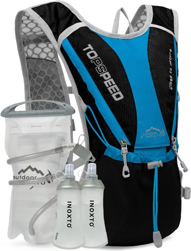 IX INOXTO - Mochila de hidratación para correr con bolsa de agua de 1.5 litros (50 onzas) para hombres y mujeres, mochila de agua ligera para