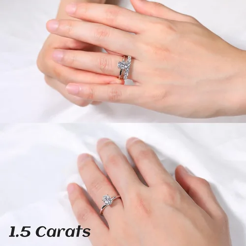 Miniatura 5 de Ladylike 11.523CT Oval Cut Moissanite Engagement Ring for Women 925 Sterling Silver Solitaire Rings with Hidden Halo D Color VVS1 Promise Wedding