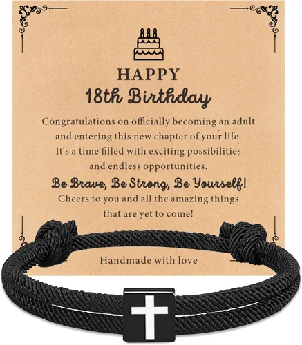 Miniatura 22 de TAGOMEI Regalos navideños para adolescentes, niños, regalos de Navidad para él, hijo, niños, nietos, hombres, pulsera de cruz para adolescentes