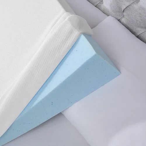 Miniatura 4 de Sleep Philosophy Almohada de espuma viscoelástica con soporte ergonómico lavable a máquina, funda extraíble súper suave, cuña blanca 22 pulgadas