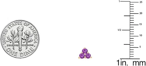 Miniatura 2 de Dazzlingrock Collection Pendientes de tres piedras preciosas redondas de 14 quilates, oro rosa