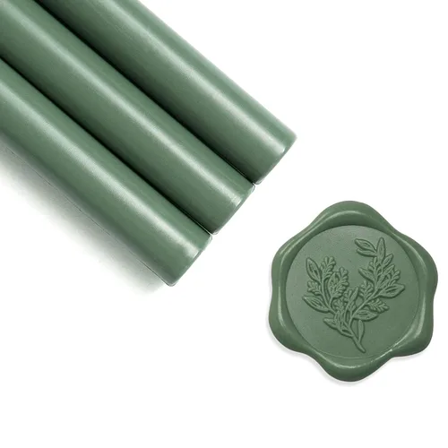 Miniatura 8 de UNIQOOO - Barras de cera verde de abeto navideño para sello de cera con pistola de pegamento - Ideal para invitaciones de boda, sobres de tarjetas