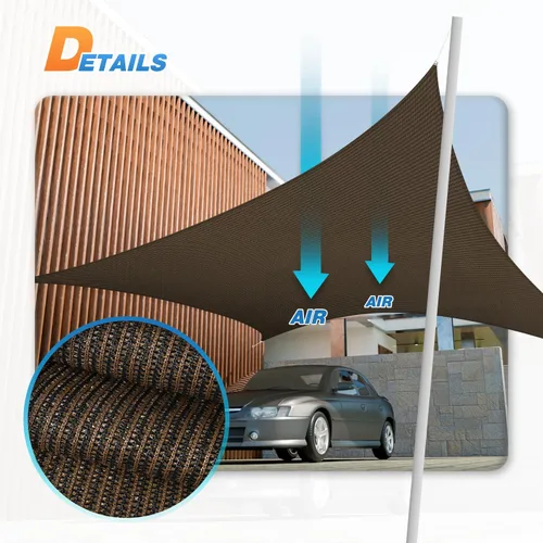 Miniatura 5 de TANG Toldo rectangular de 13 x 20 pies, con bloqueo UV, para pérgola, para patio al aire libre, jardín, glorieta, color marrón