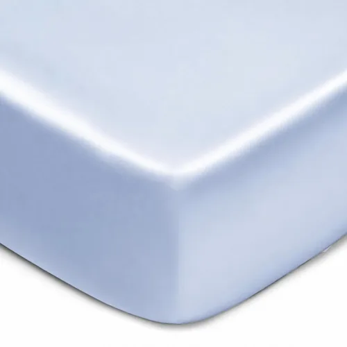 Miniatura 25 de Pro Goleem Paquete de 2 sábanas de satén para cuna, color azul y negro, suave y sedosa, para protección del pelo del bebé, funda de colchón