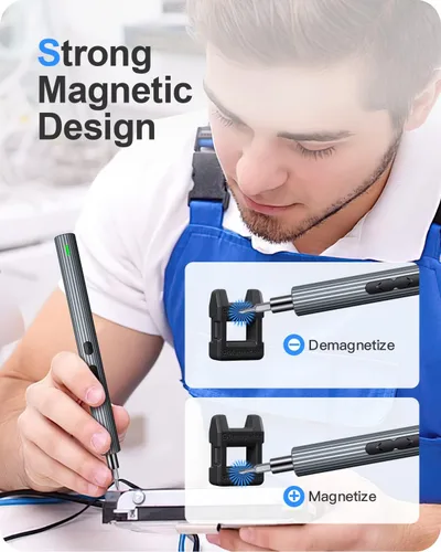 Miniatura 7 de Kingsdun Mini destornillador eléctrico, 36 en 1 juego de destornilladores eléctricos de precisión inalámbrica con 30 puntas magnéticas, kit