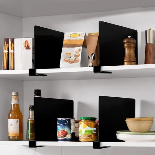 Miniatura 11 de HBlife 6 separadores de estantes negros, organizador vertical de bolso para armario, perfecto para suéteres, camisas, bolsos en el dormitorio