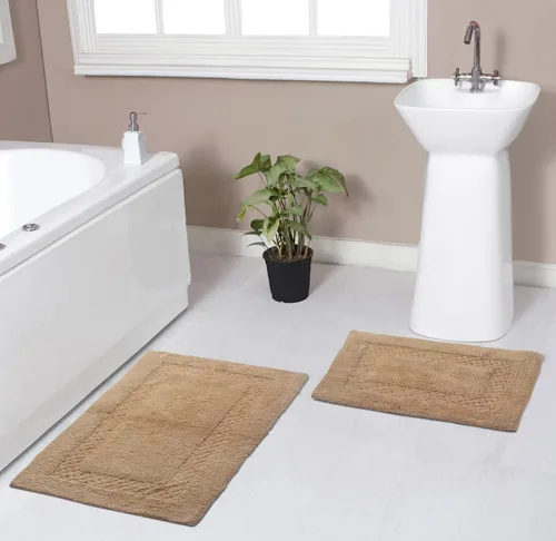 Miniatura 84 de Home Weavers Classy - Juego de alfombras de baño 100 % algodón, decoración de baño, lavable, extrasuave y absorbente, tapete de cocina, juego de Aqua