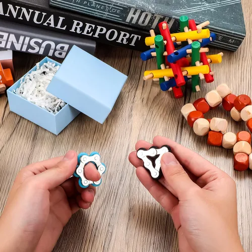 Miniatura 7 de Sumind 2 unidades de cadena de bicicleta Fidget Roller Chain Fidget con seis Flippy Novedad Alivio del estrés para adultos Ansiedad Autismo, regalo