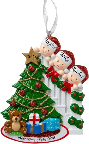 Miniatura 6 de Adorno de Navidad Familiar 2025 – Adorno Personalizado para Familias – Adorno Familiar Personalizado que Se Asoma – Decoración de Árbol Navideño