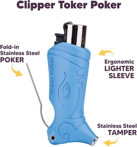 Miniatura 2 de Toker Poker - Estuche para encendedor Clipper - Carolina, herramienta todo incluido para acampar y otros - por Toker Poker