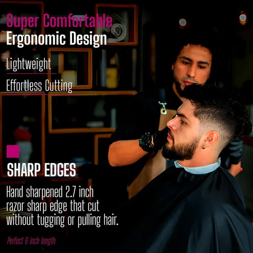 Miniatura 6 de Tijeras de corte de pelo Tycon profesionales de 6.5 pulgadas, acero inoxidable japonés, tijeras de peluquero con filo de afeitar de 2.7 pulgadas