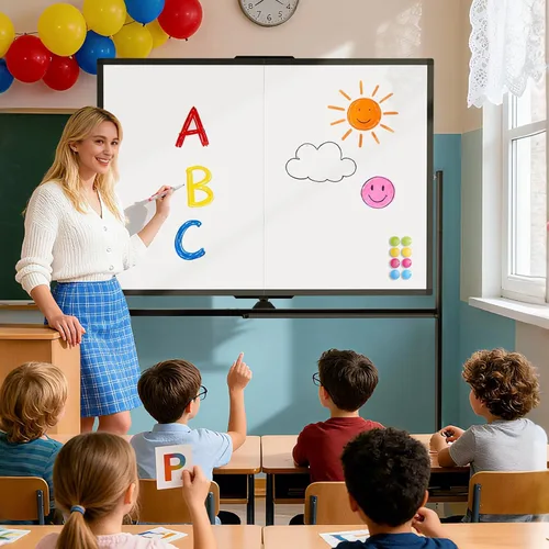 Miniatura 6 de Pizarra Blanca Rodante Grande de 48" X 36", Rotación de 360° Pizarra Blanca Magnética con Soporte, Caballete de Pizarra Blanca de Doble Cara sobre