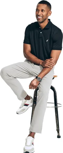 Miniatura 185 de Nautica playera polo clásica de mangas cortas, color sólido, para hombre