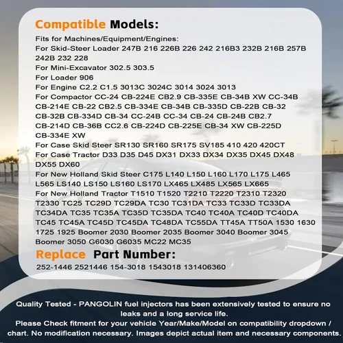 Miniatura 2 de PANGOLIN Inyector de combustible 4PCS de 131406360 SBA131406490 para New Holland C175 L160 L170 L175 L565 LS160 LS170 LX665 piezas del mercado
