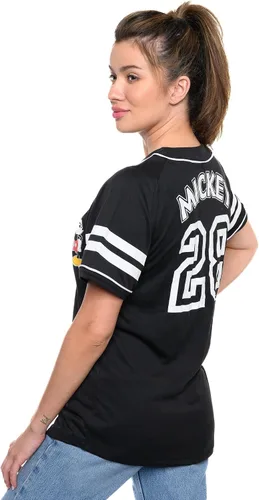 Miniatura 7 de Disney Mickey Mouse Stitch Jack Skellington - Camiseta para mujer, con botones frontales, talla grande